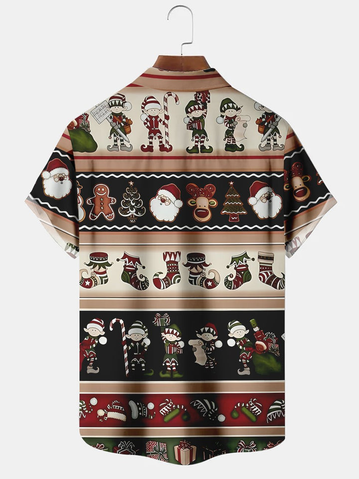 Alohadaddy Vintage Christmas Pattern Printed Casual Plus Size Shirts