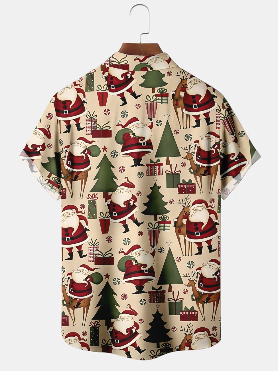 Alohadaddy Christmas Santa Claus Printed Casual Plus Size Shirts