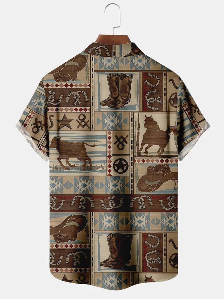 Alohadaddy Tribal Animal Pattern Printed Casual Plus Size Shirts