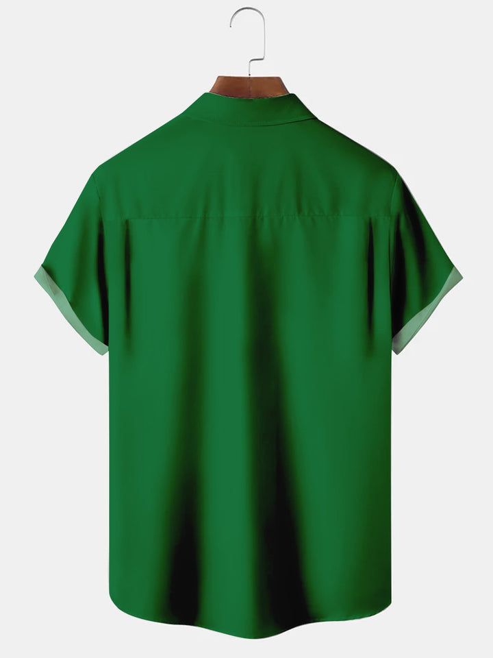 Camisas informales de talla grande con estampado de bolos y trébol de San Patricio de Alohadaddy