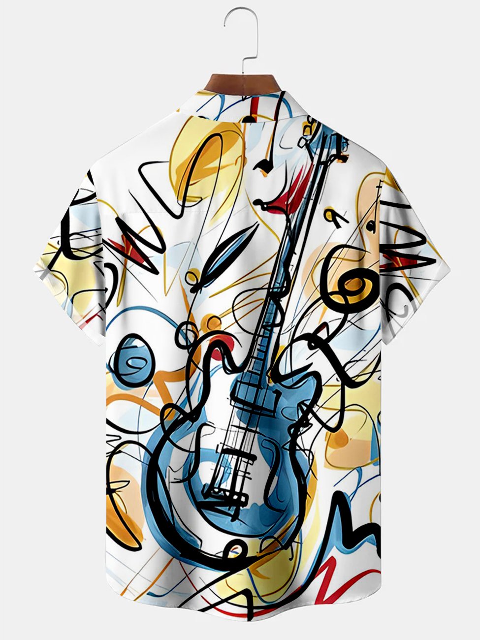 Camisetas informales de talla grande con estampado de pintura de guitarra e instrumento musical abstracto de Alohadaddy
