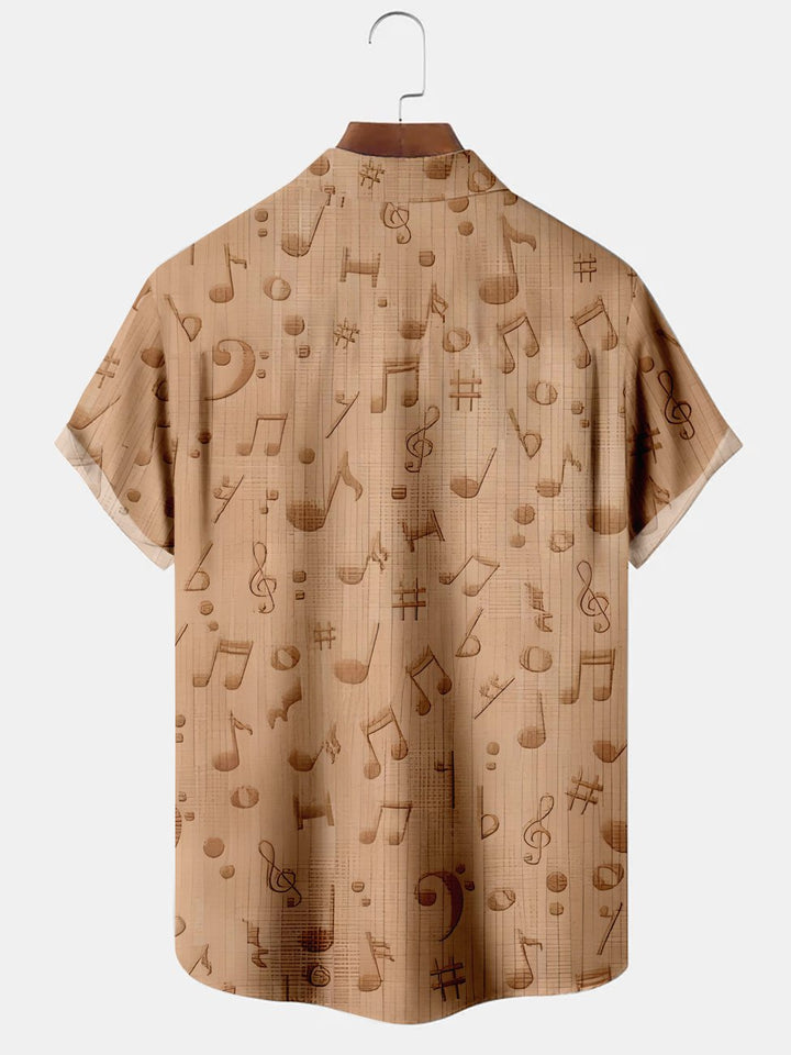 Alohadaddy Music Note Printed Casual Plus Size Shirts