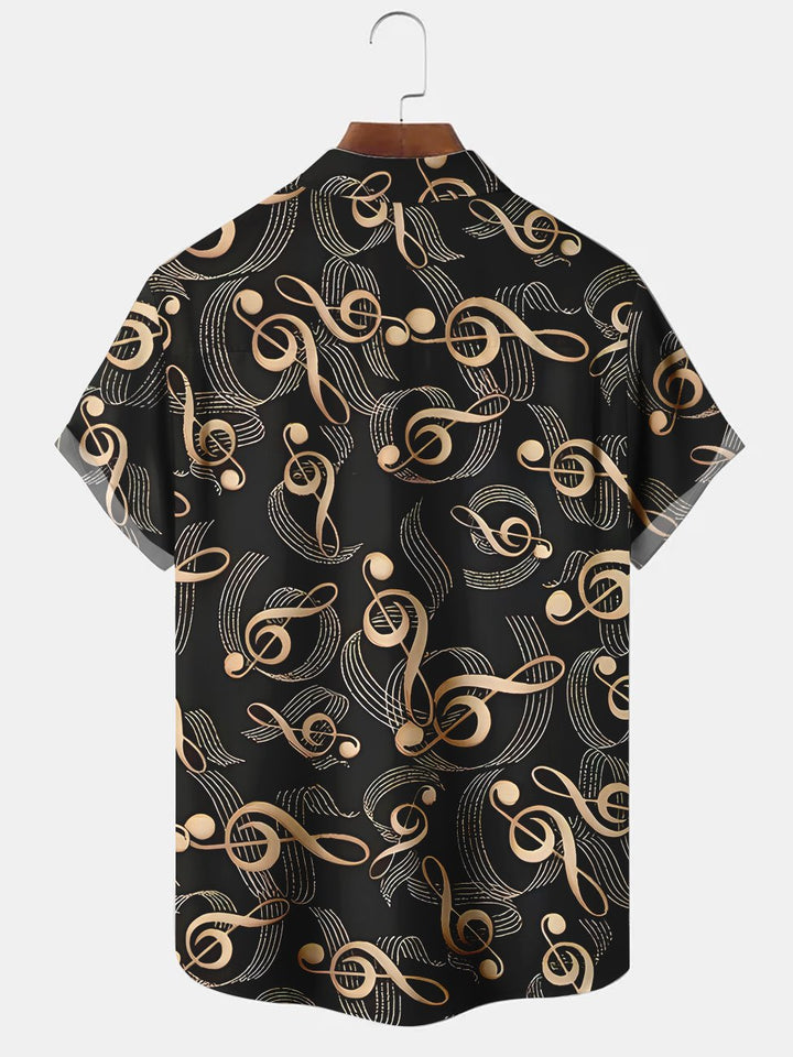 Alohadaddy Music Note Printed Casual Plus Size Shirts
