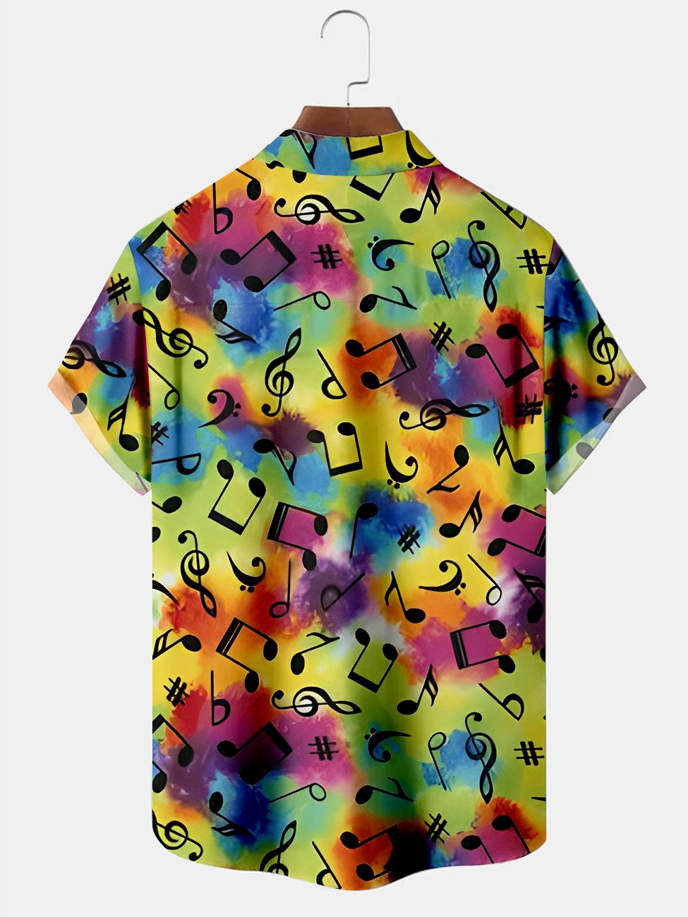 Camisas casuales de talla grande con estampado ombré y notas musicales de Alohadaddy