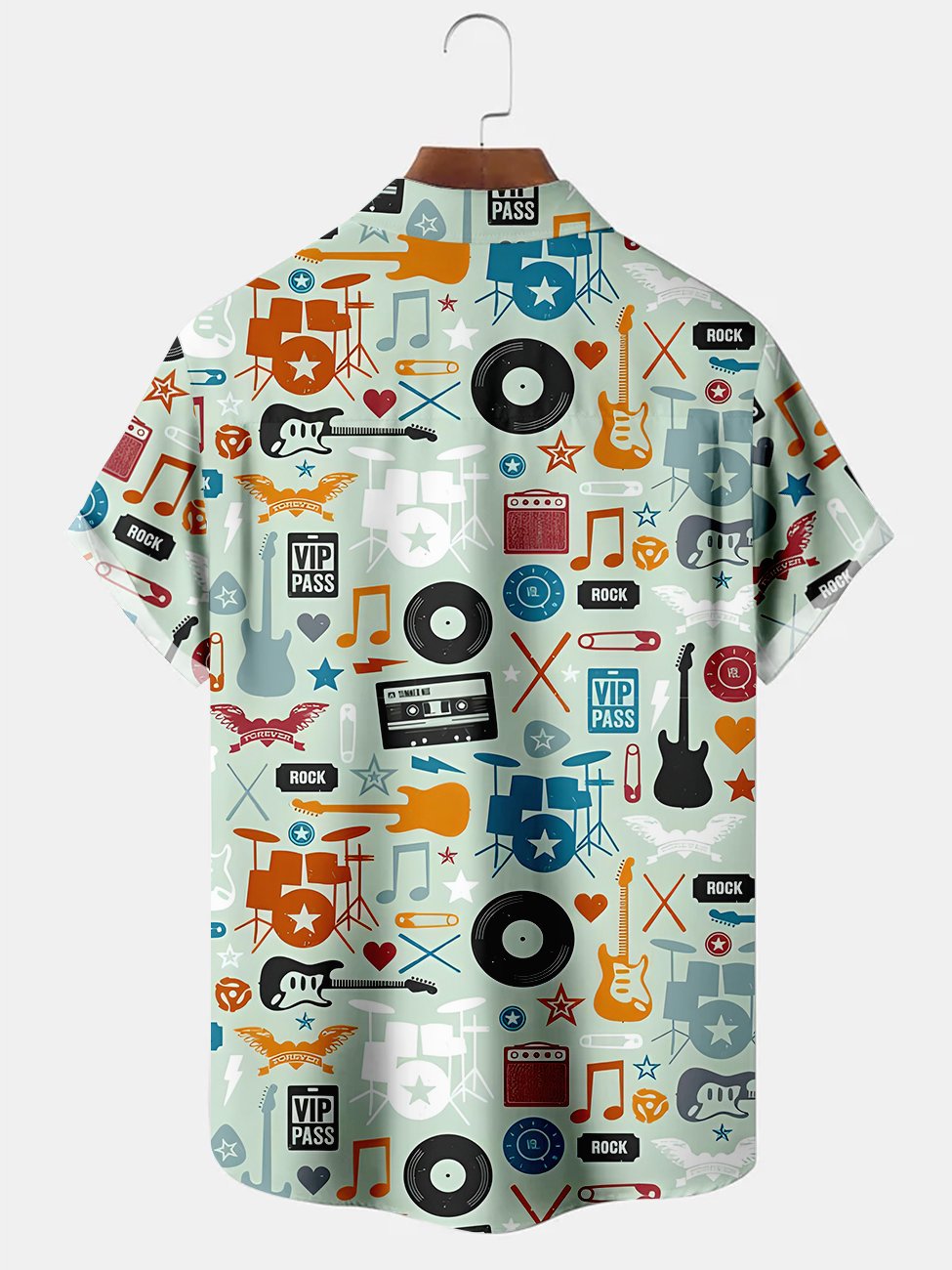 Alohadaddy Music Instrument Printed Casual Plus Size Shirts