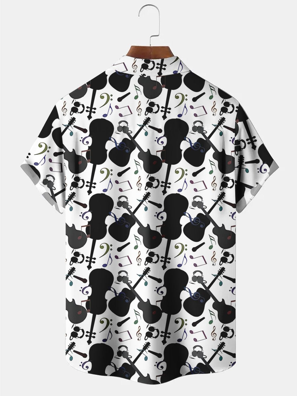 Camisetas casuales de talla grande con estampado de notas de guitarra y música de Alohadaddy