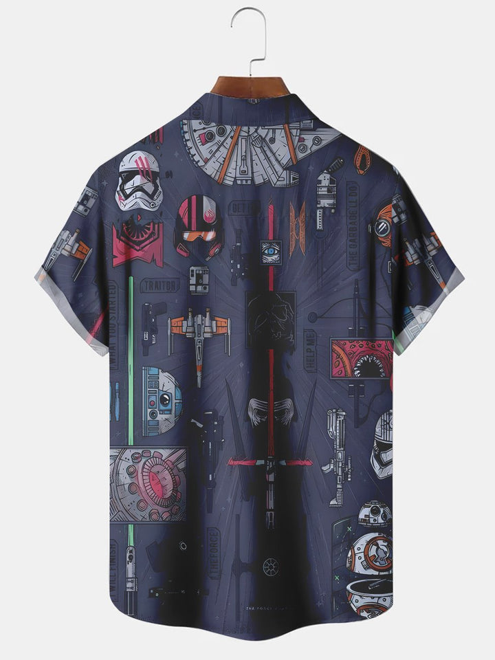Alohadaddy Space Flight Printed Casual Plus Size Shirts