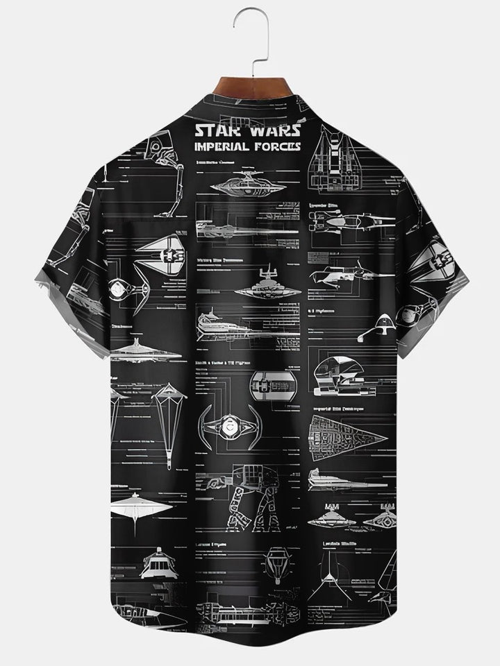 Alohadaddy Space Flight Printed Casual Plus Size Shirts