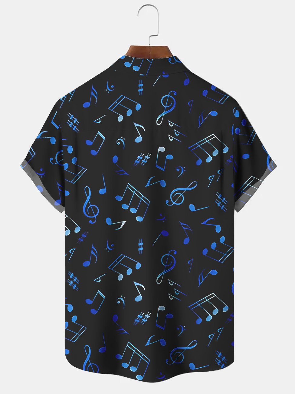 Camisas casuales de talla grande con estampado de notas musicales de Alohadaddy