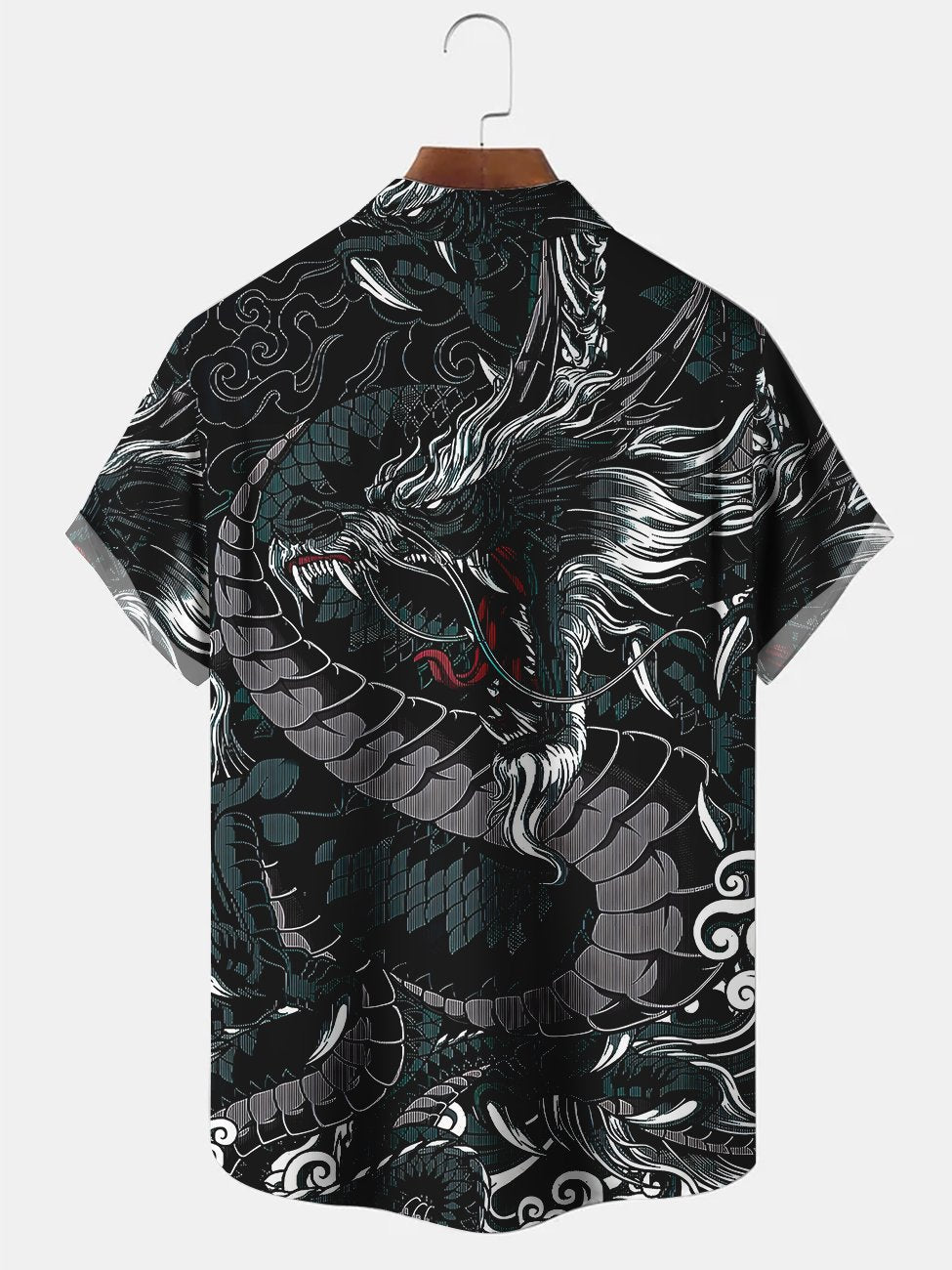 Alohadaddy Eastern Dragon Illustration Printed Casual Plus Size Shirts