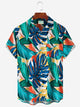 Alohadaddy Holiday Tropical Floral Green Men's Hawaiian Shirts Easy Care Pocket Camp Shirts Big Tall