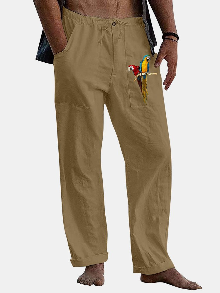 Alohadaddy Parrot Print Hawaiian Men&
