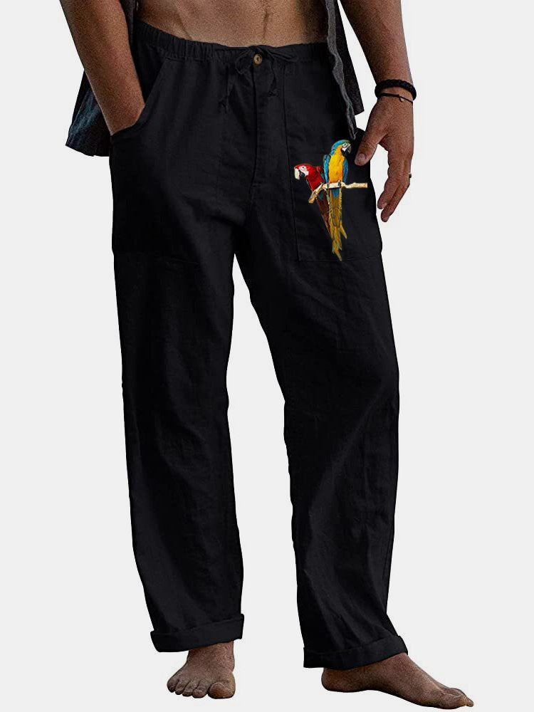 Alohadaddy Parrot Print Hawaiian Men&