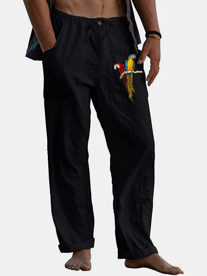 Alohadaddy Parrot Print Hawaiian Men&