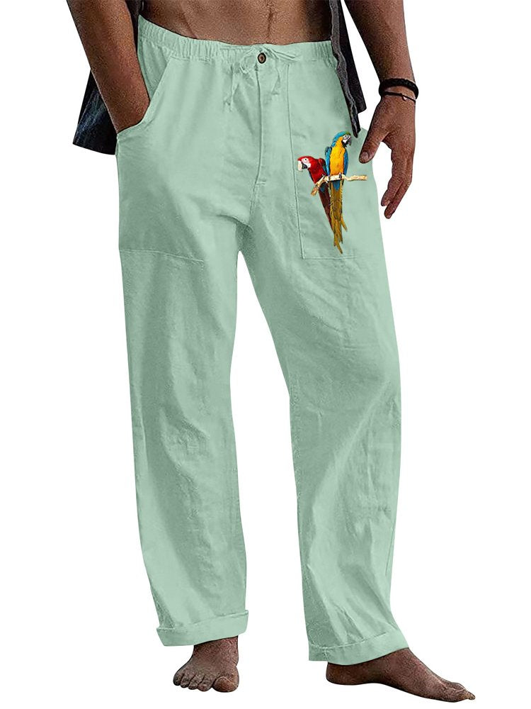 Alohadaddy Parrot Print Hawaiian Men&