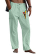 Alohadaddy Parrot Print Hawaiian Men's Breathable Loose Casual Solid Color Basic Plus Size Pants