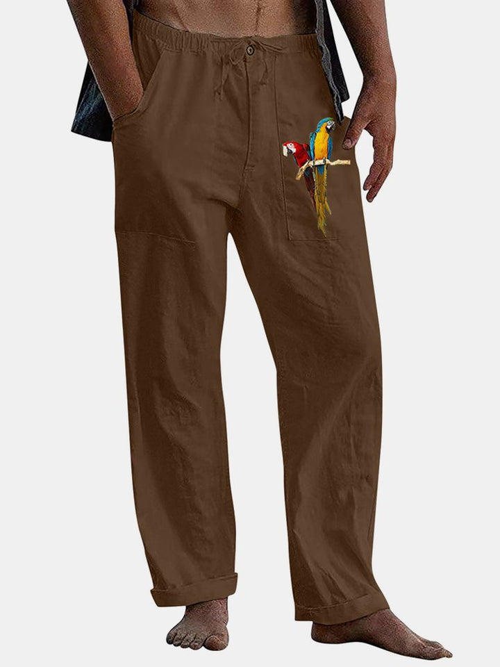 Alohadaddy Parrot Print Hawaiian Men&