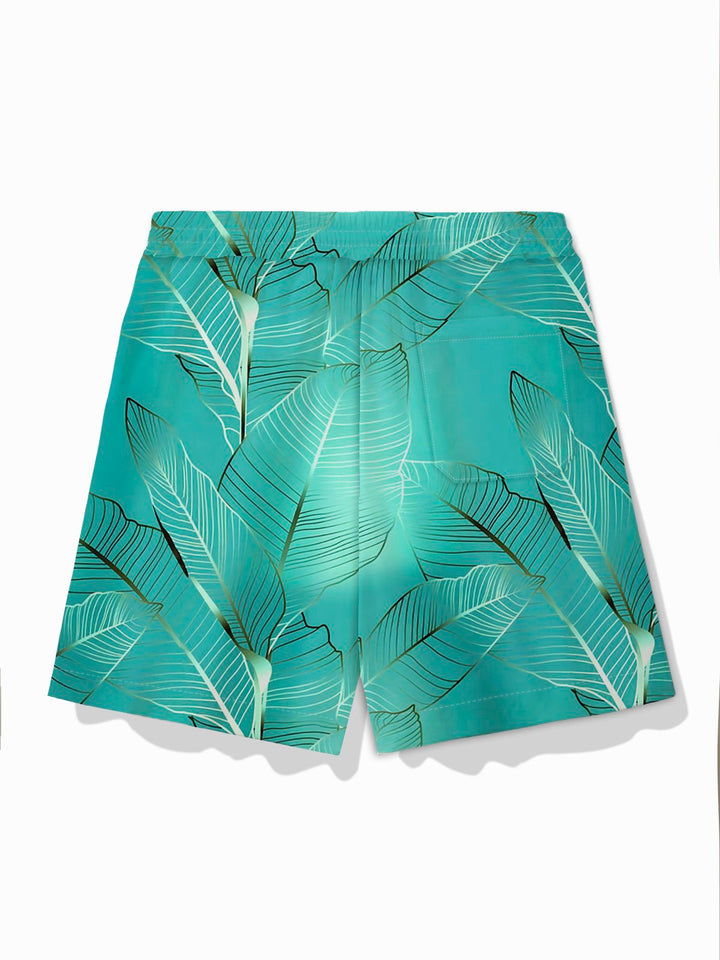 Alohadaddy Hawaii Plant Leaves Gradient Print Men&