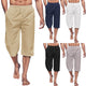 Alohadaddy Cotton linen plain men's breathable capris