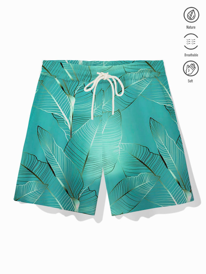 Alohadaddy Hawaii Plant Leaves Gradient Print Men&