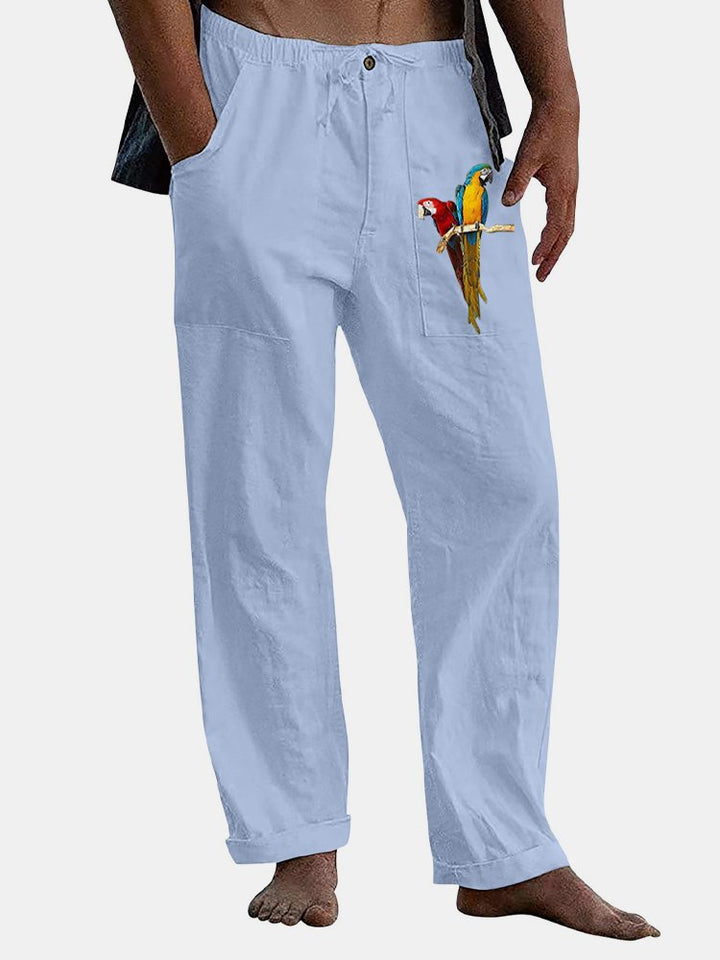 Alohadaddy Parrot Print Hawaiian Men&