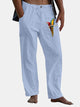 Alohadaddy Parrot Print Hawaiian Men's Breathable Loose Casual Solid Color Basic Plus Size Pants