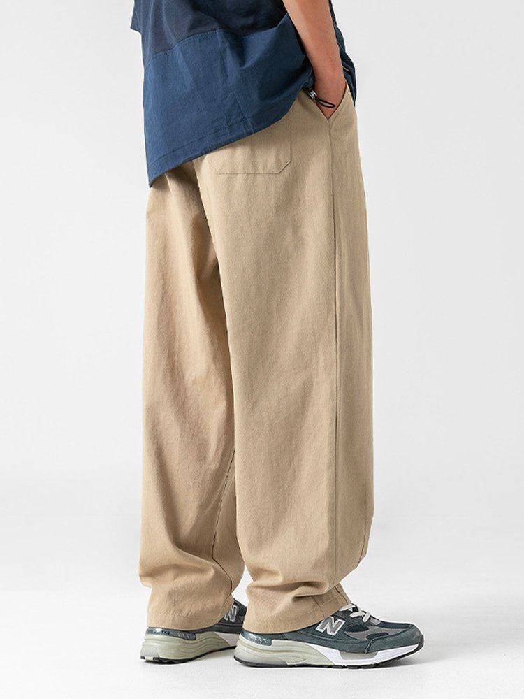 Pantalones casuales de algodón drapeado japonés para hombre, pantalones retro grandes y altos