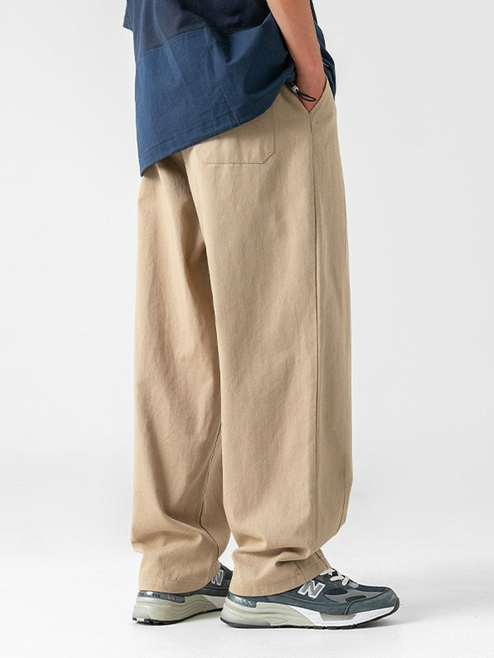 Pantalones casuales de algodón drapeado japonés para hombre, pantalones retro grandes y altos