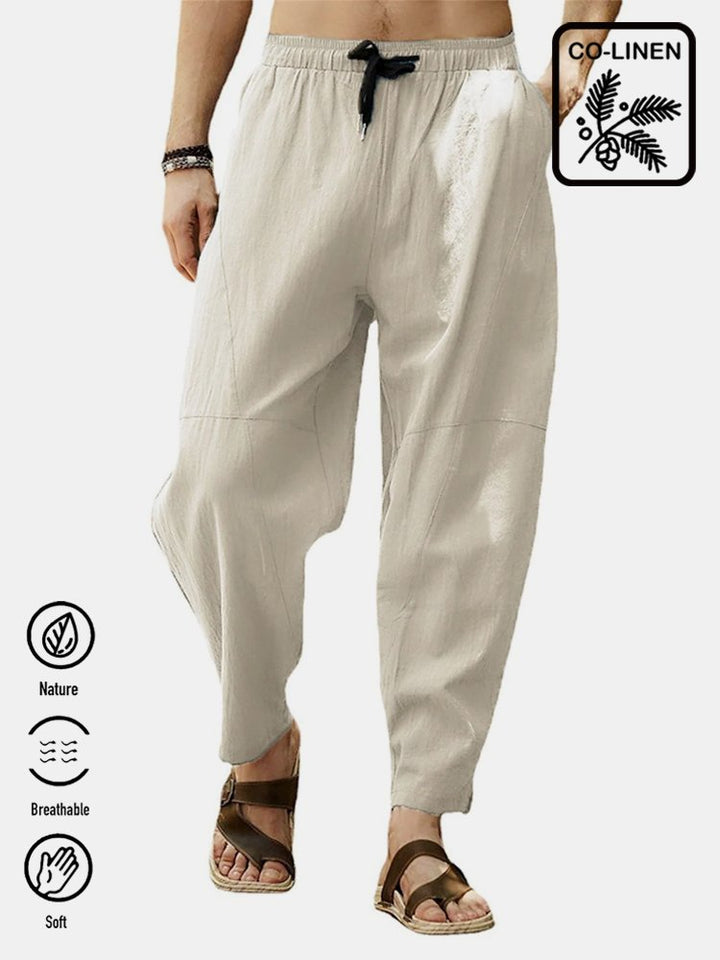 Alohadaddy Linen Pants Casual Basic Lounge Pants Men&