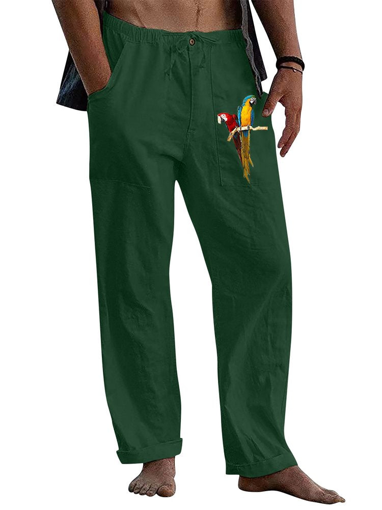Alohadaddy Parrot Print Hawaiian Men&