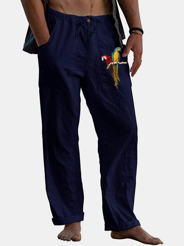 Alohadaddy Parrot Print Hawaiian Men&