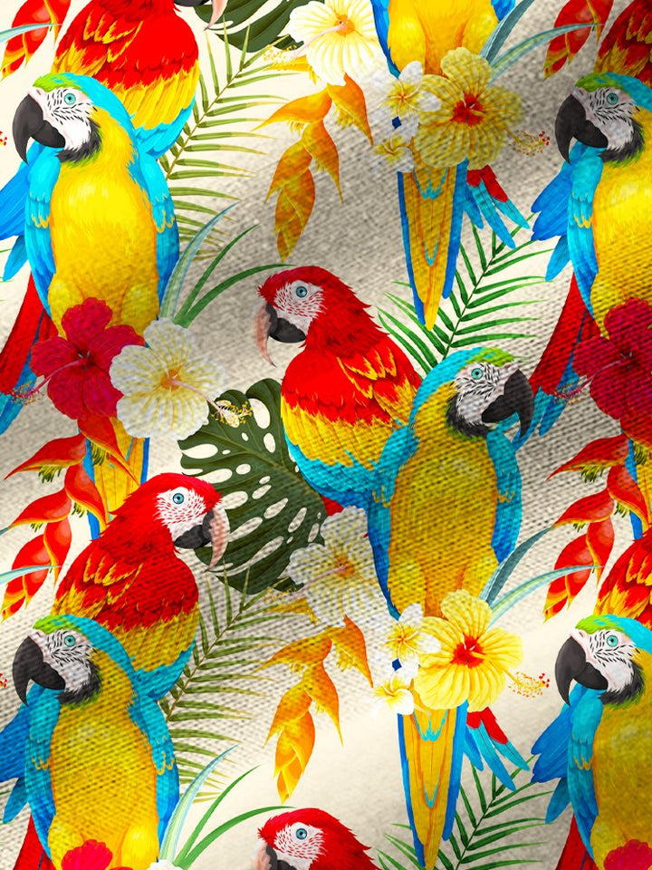 Chemise Aloha Hawaii grande taille pour homme avec imprimé perroquet et plante Alohadaddy