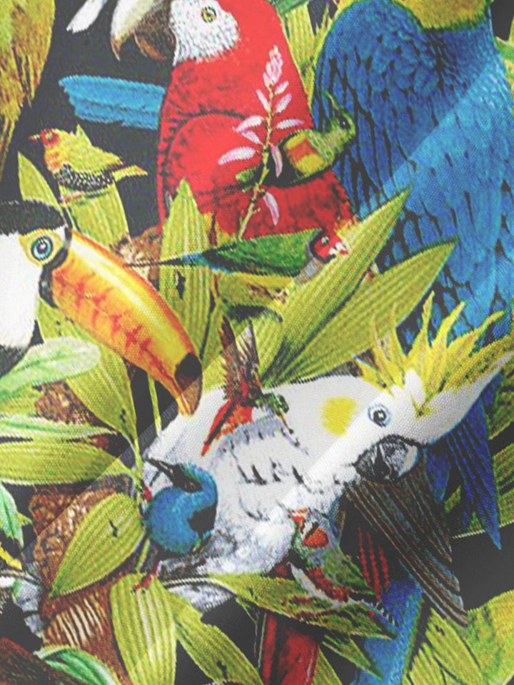 Camisas casuales de talla grande con estampado de loros hawaianos de Alohadaddy
