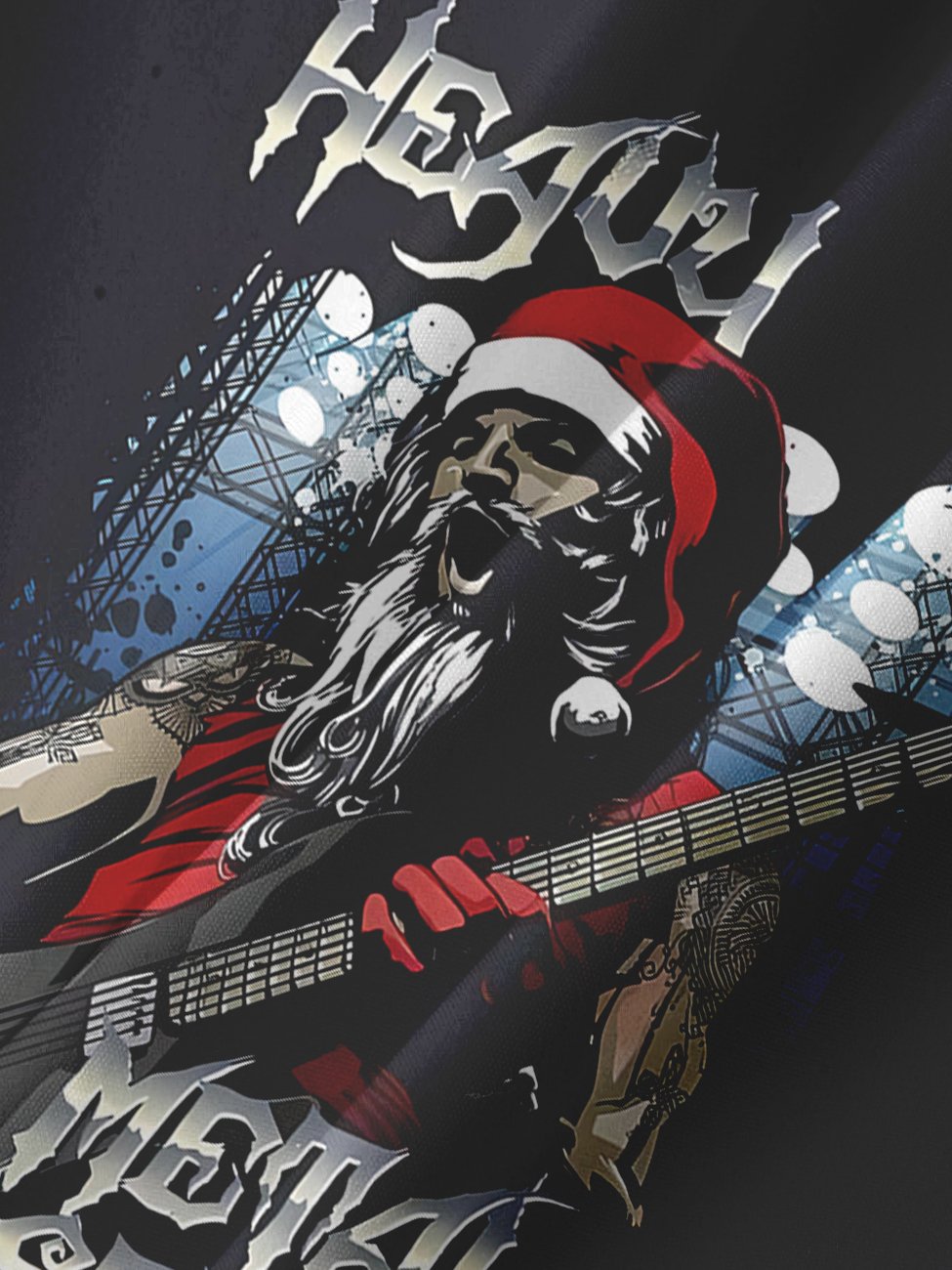 Camisas casuales de talla grande con estampado de banda de rock navideña de Alohadaddy