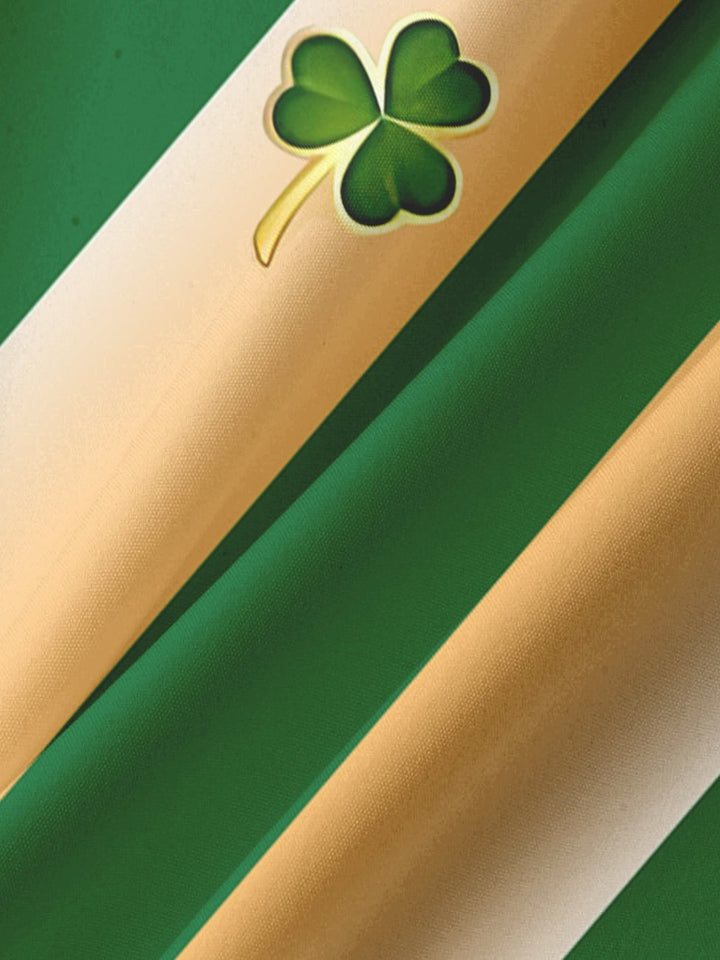 Camisas informales de talla grande con estampado de bolos y trébol de San Patricio de Alohadaddy