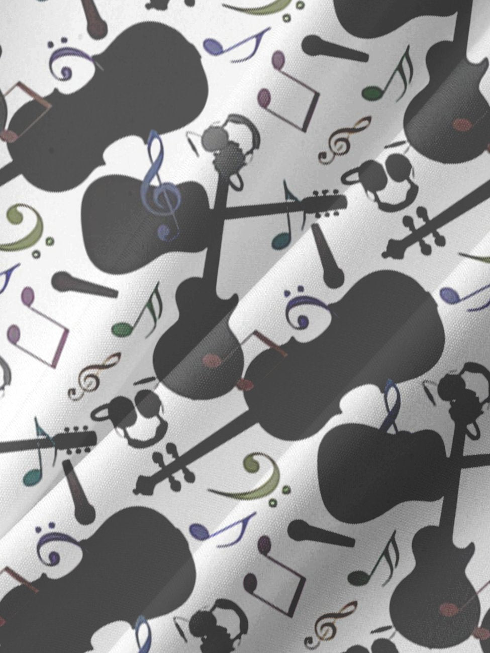 Camisetas casuales de talla grande con estampado de notas de guitarra y música de Alohadaddy