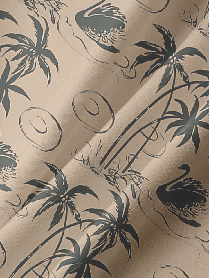 Alohadaddy Vintage Coconut Tree Printed Casual Plus Size Shirts