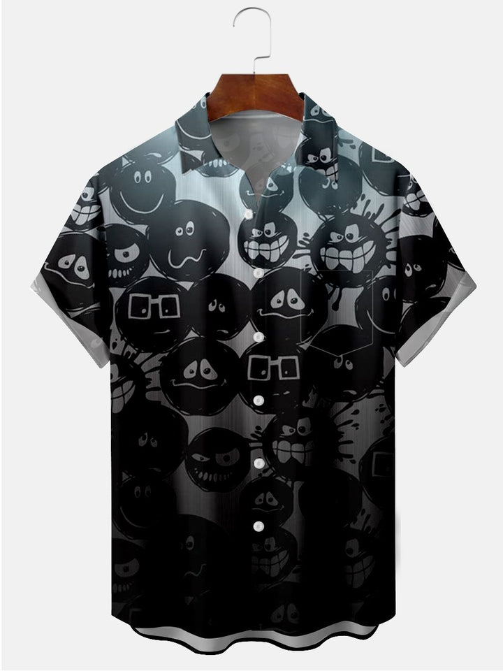 Alohadaddy Halloween Ombre Pumpkin Printed Casual Plus Size Shirts