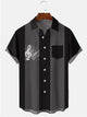 Alohadaddy Music Note Printed Bowling Casual Plus Size Shirts