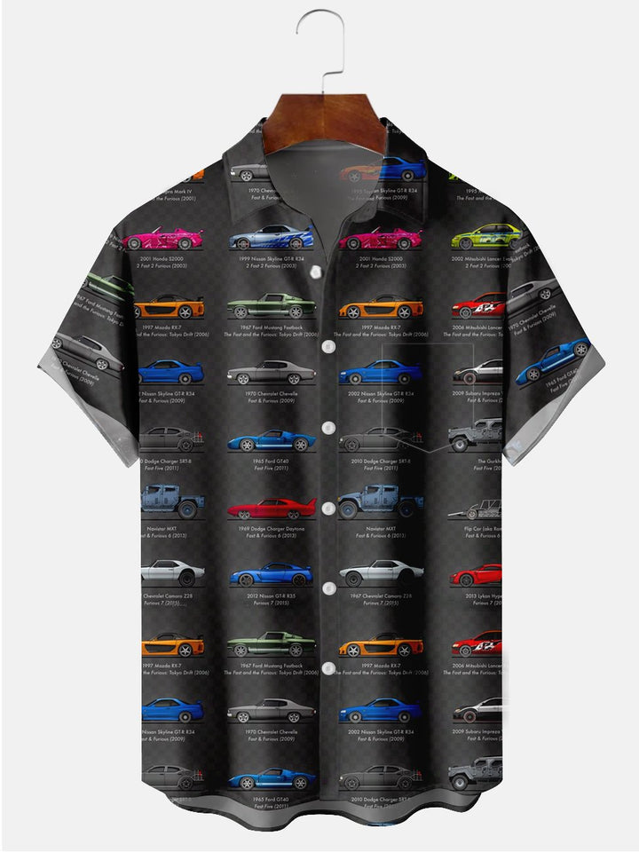 Alohadaddy Cars Pattern Casual Plus Size Shirts