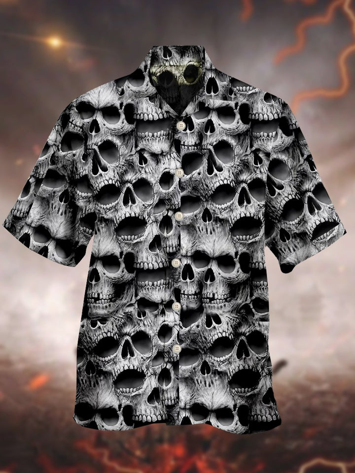 Alohadaddy Abstract Skull Printed Casual Plus Size Shirts