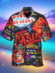 Camisas informales de talla grande con estampado de Las Vegas de Alohadaddy Vinage American