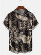 Alohadaddy Vintage Eastern Flamingo Printed Casual Plus Size Shirts