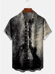 Alohadaddy Music Instrument Guitar Ombre Printed Casual Plus Size Shirts