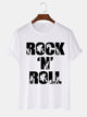 Alohadaddy Rock Letters Printed Casual Short Sleeve T-Shirts