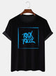 Alohadaddy Rock Letters Printed Casual Short Sleeve T-Shirts