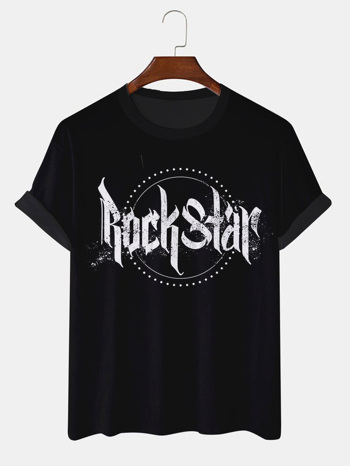 Alohadaddy Rock Star Printed Casual Short Sleeve T-Shirts