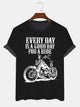 Alohadaddy Motorcycle Letters Printed Casual Short Sleeve T-Shirts