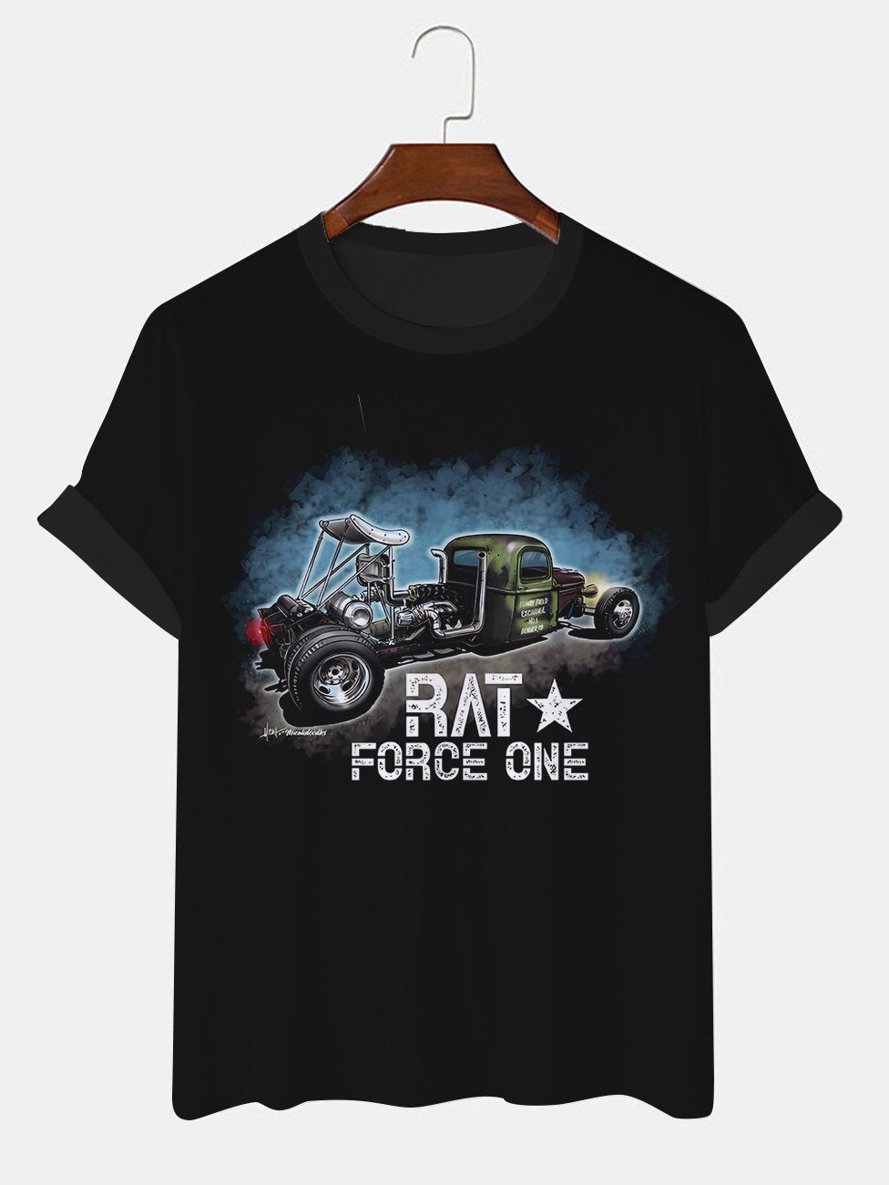 Alohadaddy Vintage Car Printed Casual Short Sleeve T-Shirts