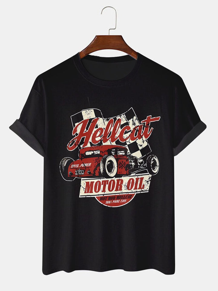 Alohadaddy Vintage Race Car Printed Casual Short Sleeve T-Shirts